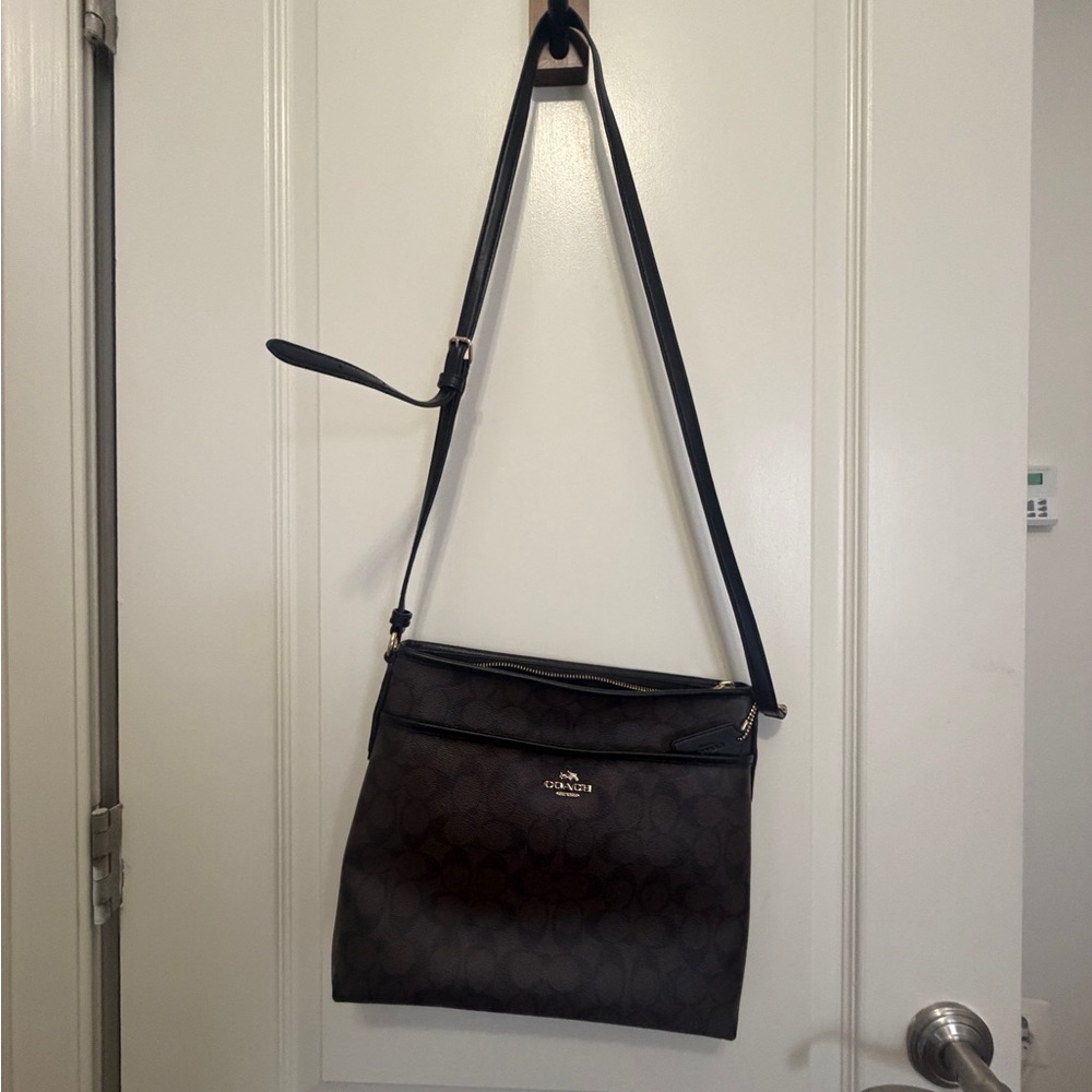 Coach Signature Crossbody Bag in Brown/Black - Picture 2 of 5